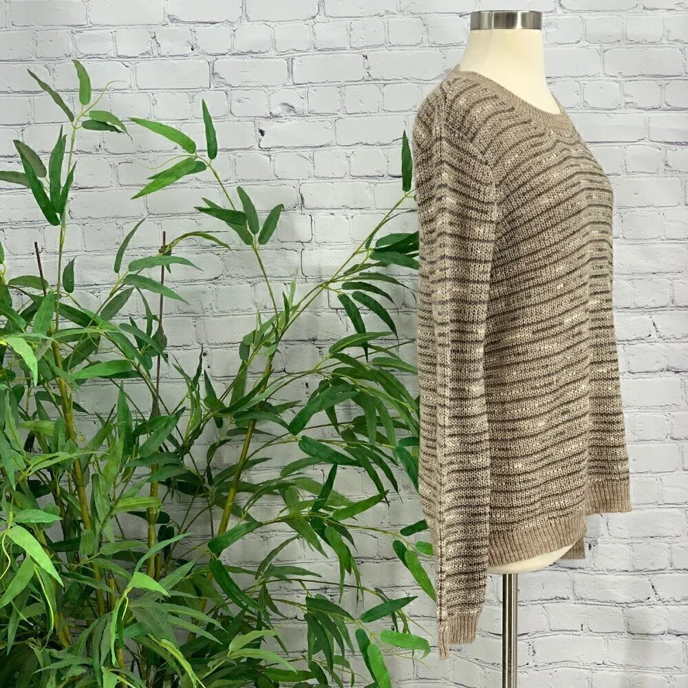 Hem & Thread Tan w/ Black & White Strips Sweater - Picture 2 of 6